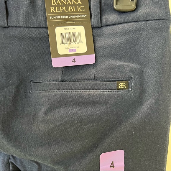 Banana Republic Ladies Slim Straight Cropped Pant Size 4 NWT - Picture 4 of 4